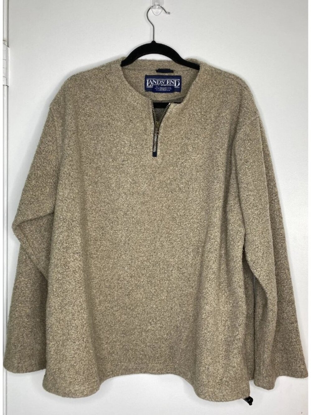 Lands End Womens XL Brown Wool Blend Brown Pull Over Shirt Sweater Grunge